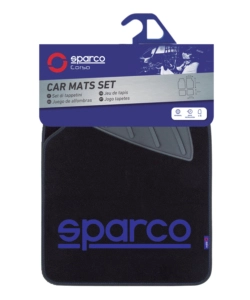 Set 4 tappetini neri e blu per auto sparco